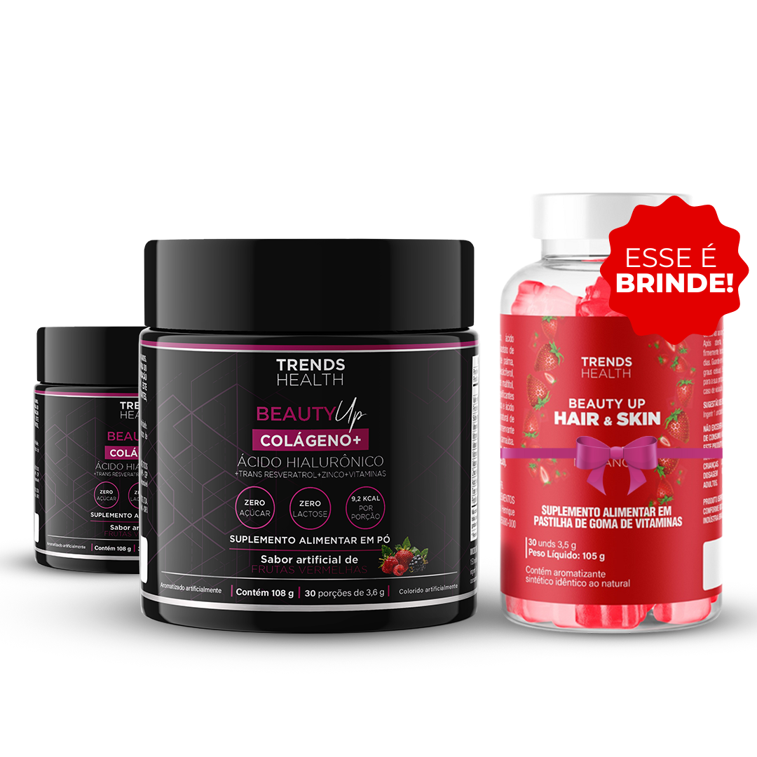 2 Colágenos + 1 Beauty Up Hair DE BRINDE!