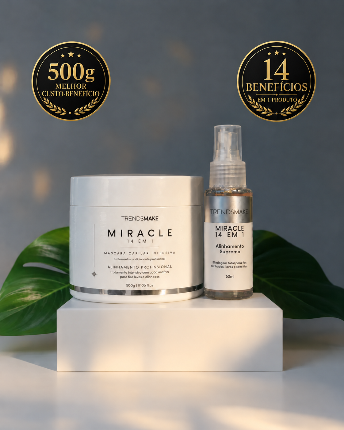 Miracle 14 em 1 - Leave In + Máscara Capilar Intensiva - 500g