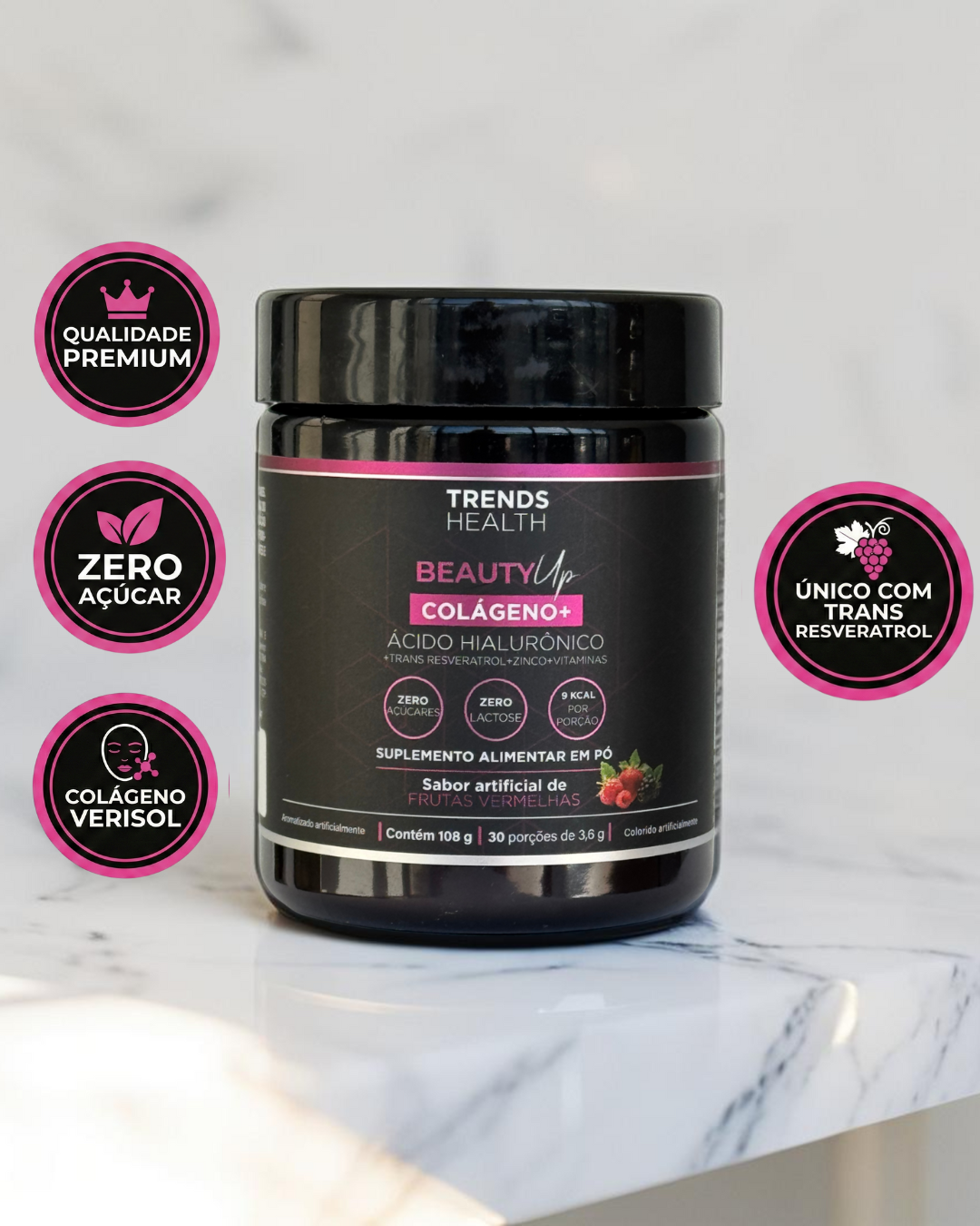 Colágeno verisol com ácido hialurônico trans-reveratrol e vitaminas Beauty Up