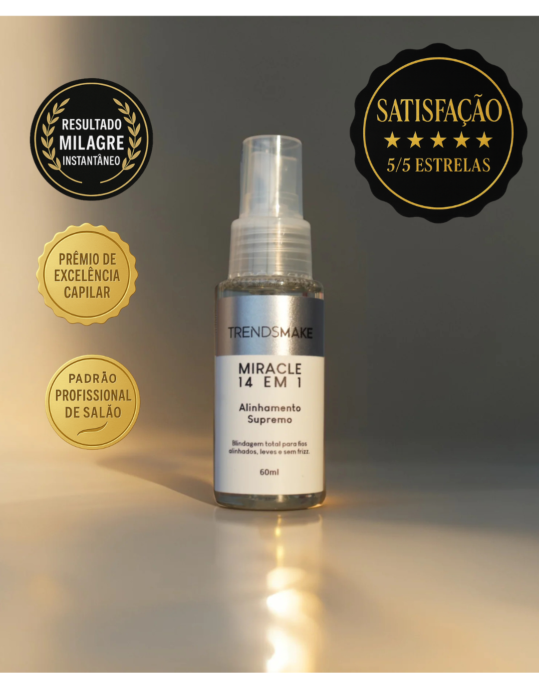 Miracle 14 em 1 Trendsmake – Spray Capilar Líquido para Blindagem dos Fios