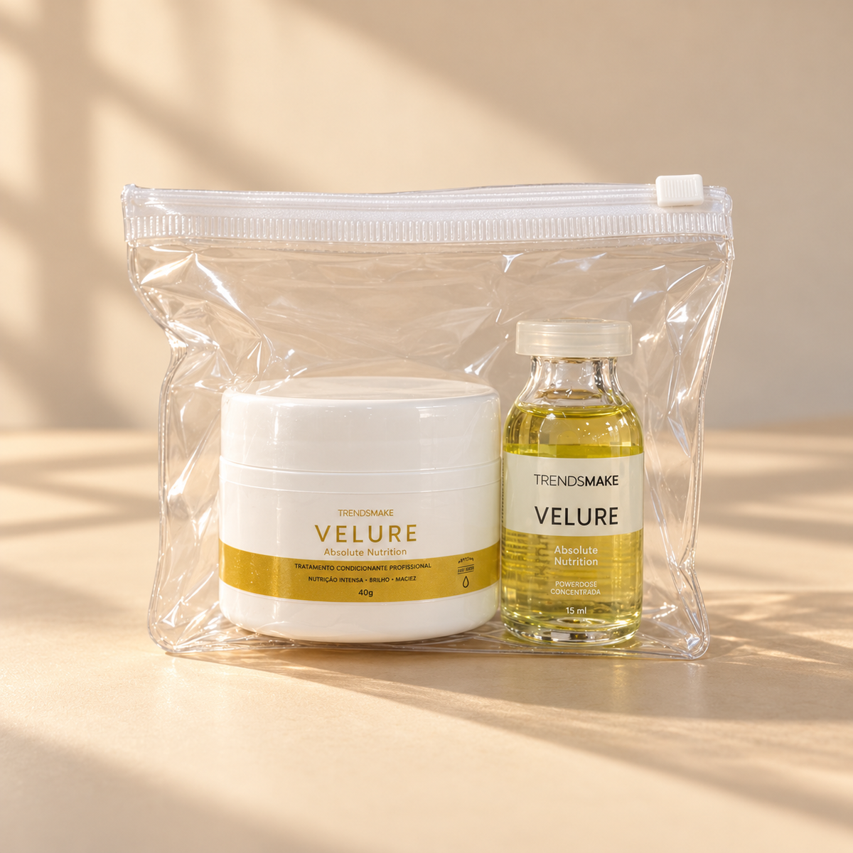 Kit Ampola Velure + Máscara Velure 40g + Mini Bag