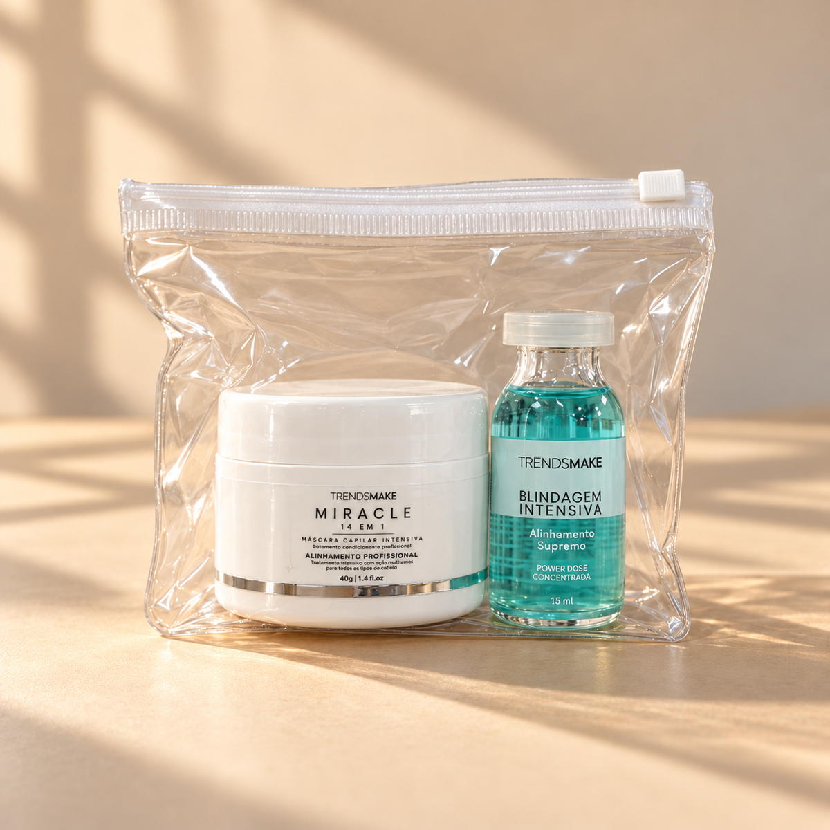 Kit Ampola Blindagem Intensiva + Máscara Miracle 14 em 1 40g + Mini Bag